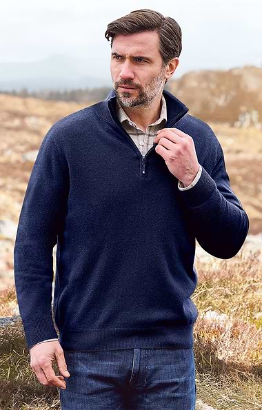 Men's Cashmere T-Zip