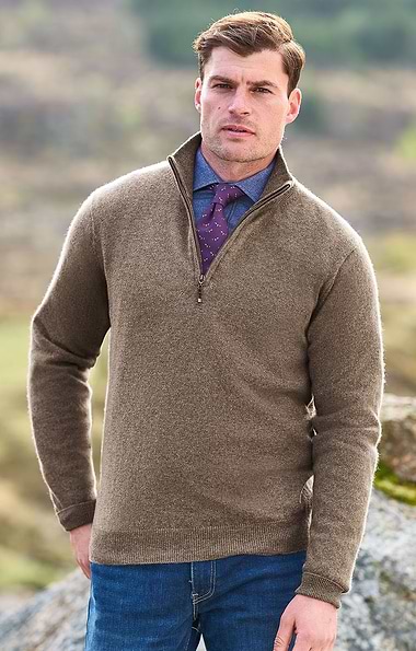 Men's Cashmere T-Zip