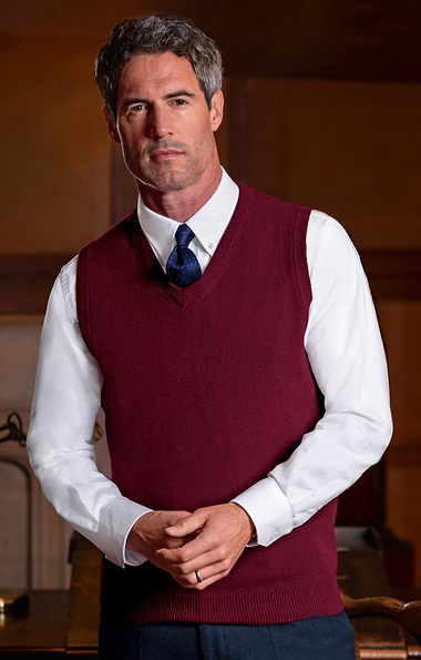 Men's V Neck Cashmere Slipover