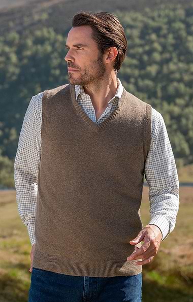 Men's V Neck Cashmere Slipover