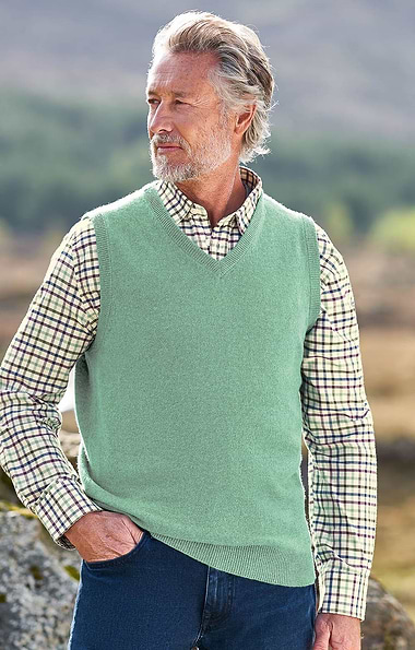 Men's V Neck Cashmere Slipover