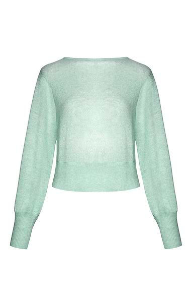 Ladies Gauzy Cashmere Balloon Sleeve Sweater
