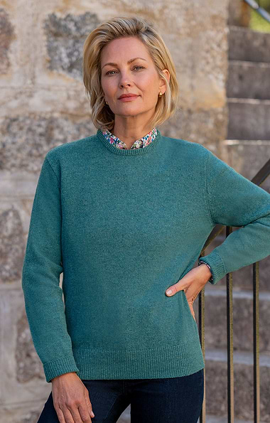 Ladies 3-Ply Cashmere Crew