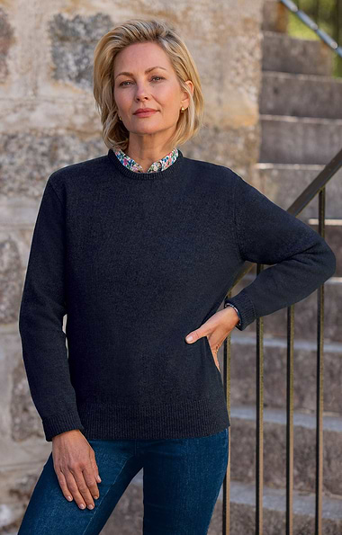 Ladies 3-Ply Cashmere Crew