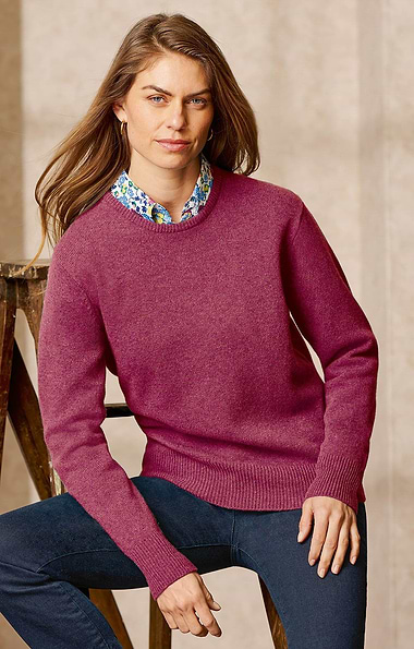 Ladies 3-Ply Cashmere Crew