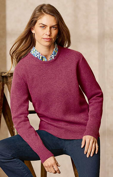 Ladies 3-Ply Cashmere Crew