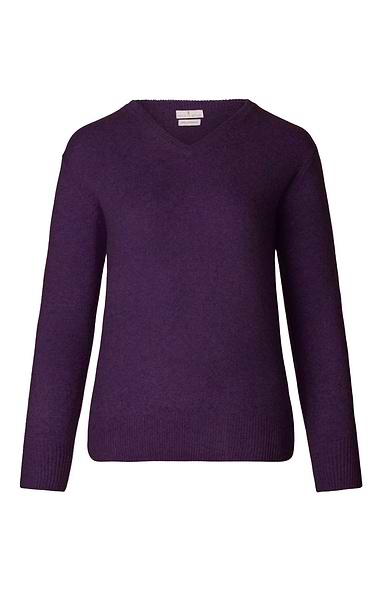Ladies 3-Ply Cashmere V Neck
