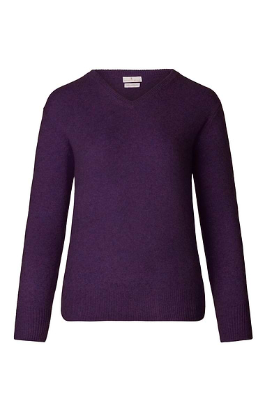 Ladies 3-Ply Cashmere V Neck