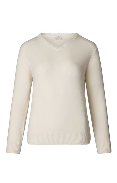 Ladies 3-Ply Cashmere V Neck