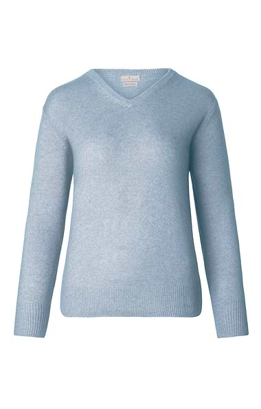 Ladies 3-Ply Cashmere V Neck