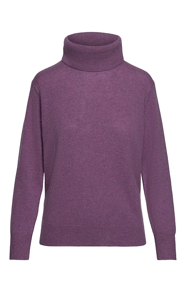 Ladies 3-Ply Cashmere Roll Neck