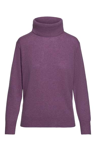 Ladies 3-Ply Cashmere Roll Neck