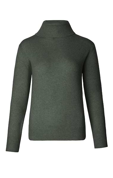 Ladies 3-Ply Cashmere Roll Neck