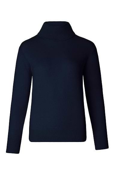 Ladies 3-Ply Cashmere Roll Neck