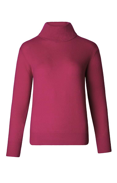 Ladies 3-Ply Cashmere Roll Neck