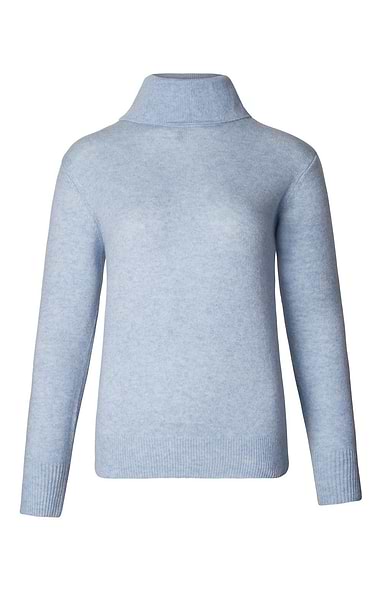 Ladies 3-Ply Cashmere Roll Neck