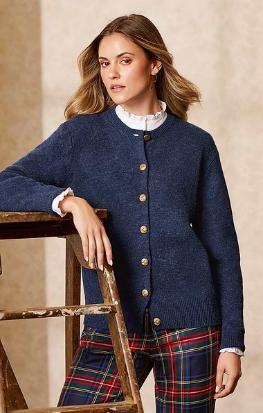 Ladies 3-Ply Cashmere Cardigan