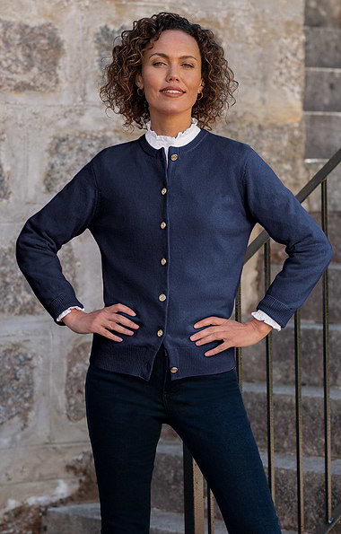 Ladies 3-Ply Cashmere Cardigan