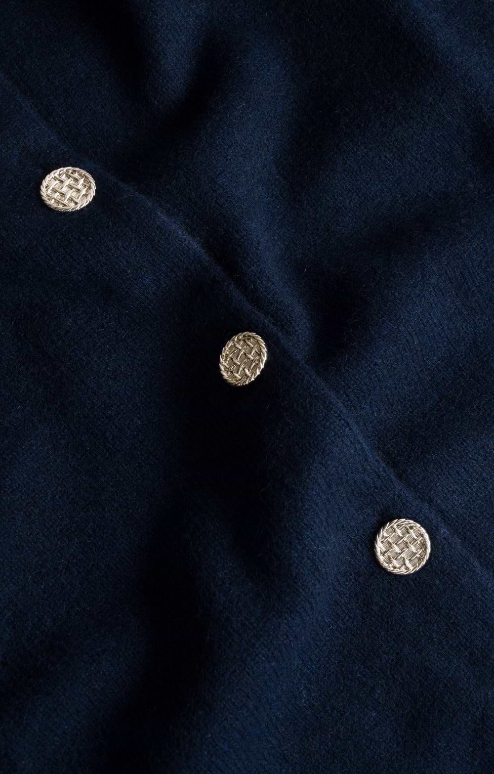 Ladies 3 Ply Cashmere Cardigan, Blue, Navy - House of Bruar