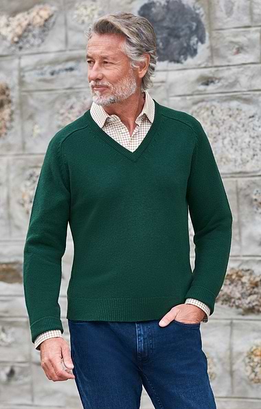Men's 3 Ply Cashmere V Neck
