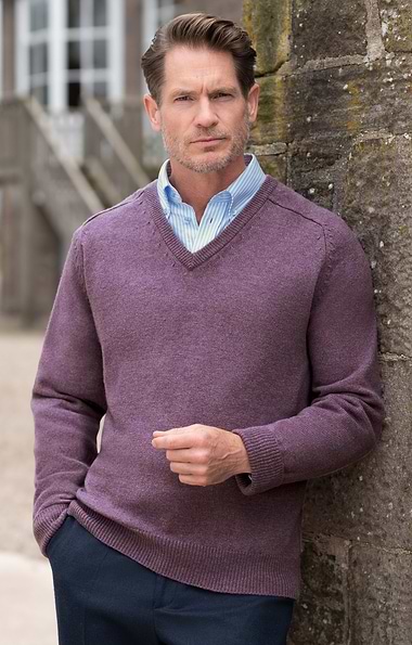 Men's 3 Ply Cashmere V Neck