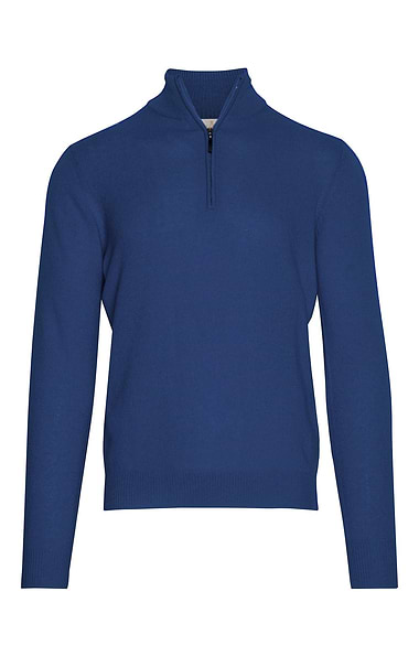 Men's 3 Ply Cashmere T-Zip Sweater