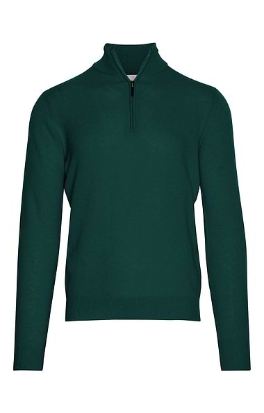 Men's 3 Ply Cashmere T-Zip Sweater