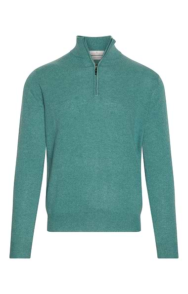 Men's 3 Ply Cashmere T-Zip Sweater