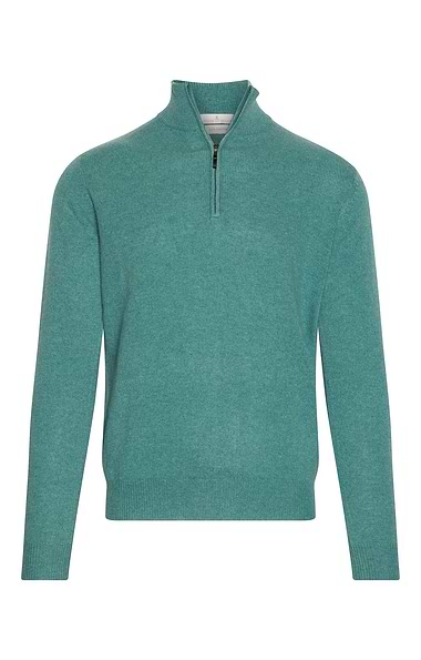 Men's 3 Ply Cashmere T-Zip Sweater