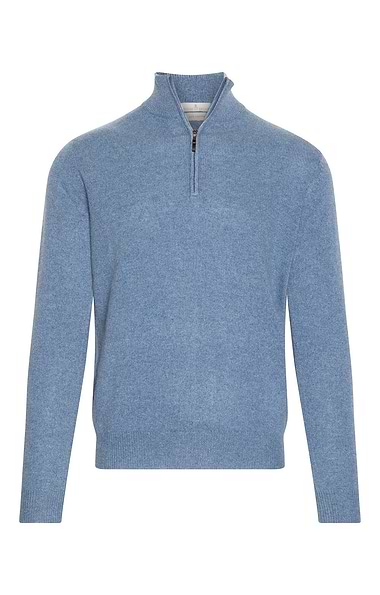 Men's 3 Ply Cashmere T-Zip Sweater