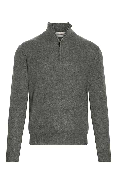 Men's 3 Ply Cashmere T-Zip Sweater