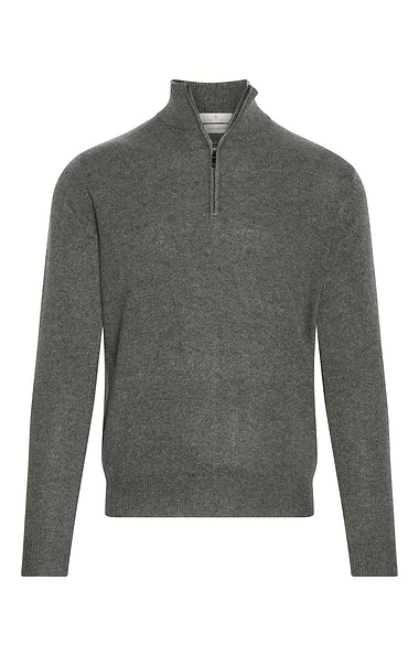 Men's 3 Ply Cashmere T-Zip Sweater