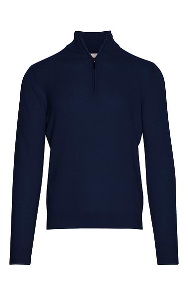 Men's 3 Ply Cashmere T-Zip Sweater