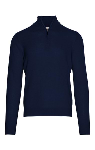Men's 3 Ply Cashmere T-Zip Sweater