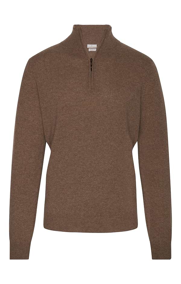 Men's 3 Ply Cashmere T-Zip Sweater