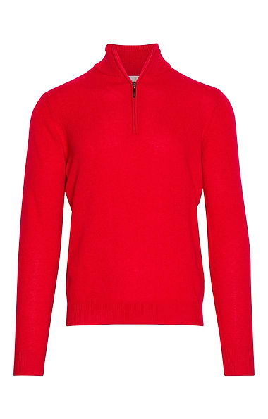 Men's 3 Ply Cashmere T-Zip Sweater