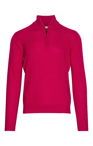Men's 3 Ply Cashmere T-Zip Sweater
