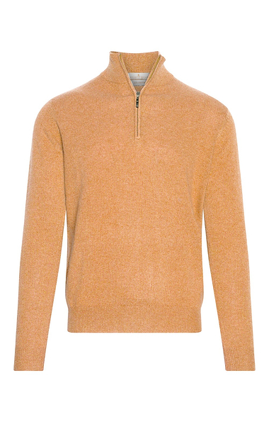 Men's 3 Ply Cashmere T-Zip Sweater