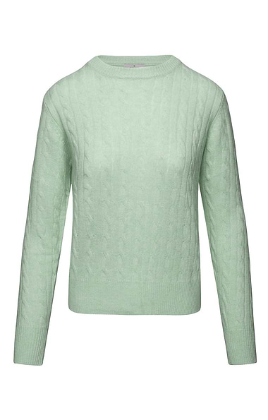 Ladies Cashmere Cable Crew Neck
