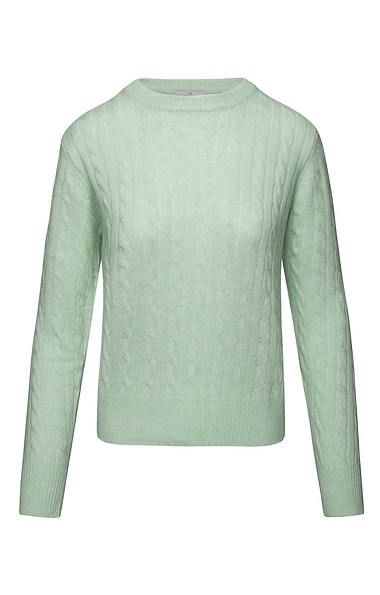 Ladies Cashmere Cable Crew Neck