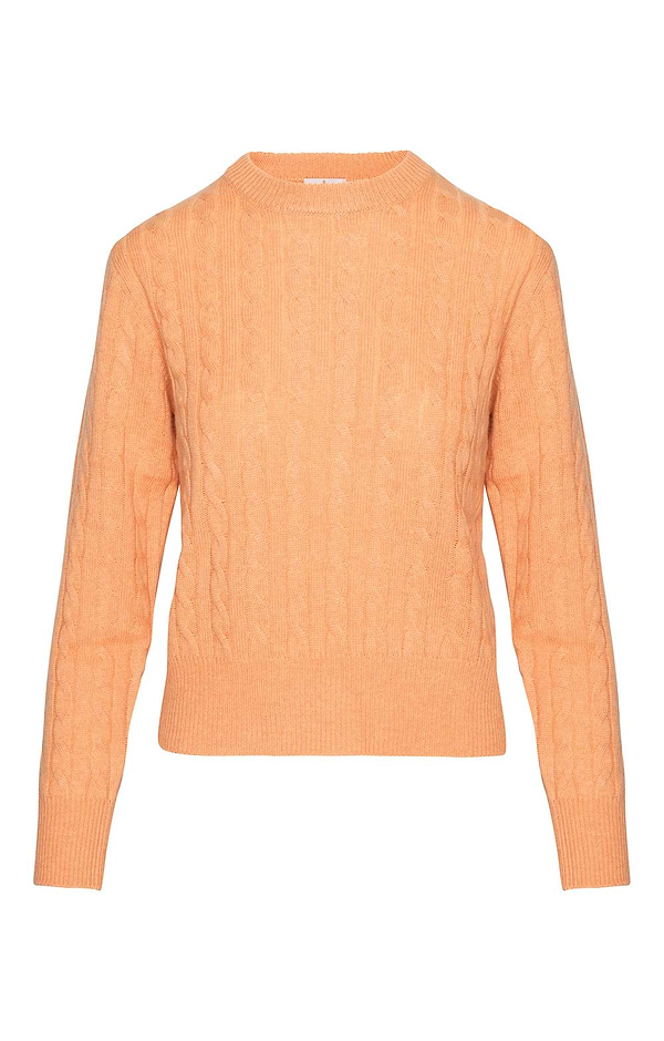 Ladies Cashmere Cable Crew Neck