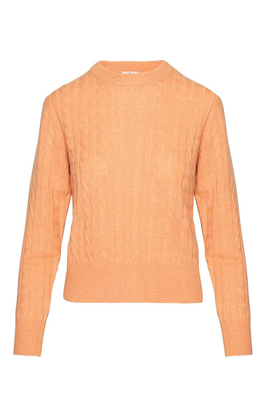 Ladies Cashmere Cable Crew Neck