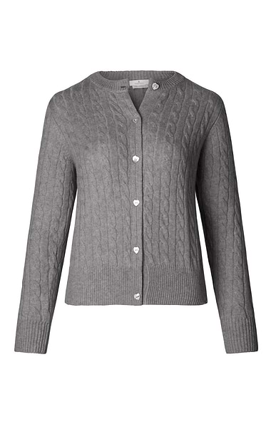 Ladies Cashmere Cable Cardigan