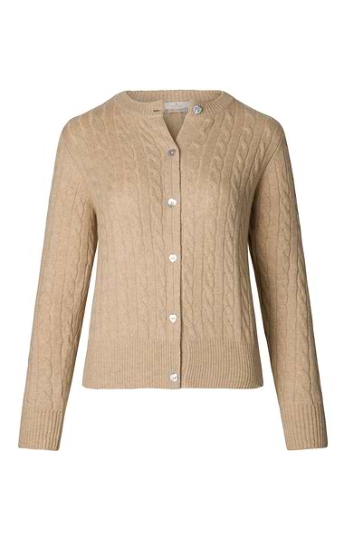 Ladies Cashmere Cable Cardigan
