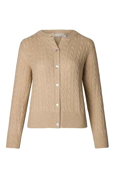 Ladies Cashmere Cable Cardigan