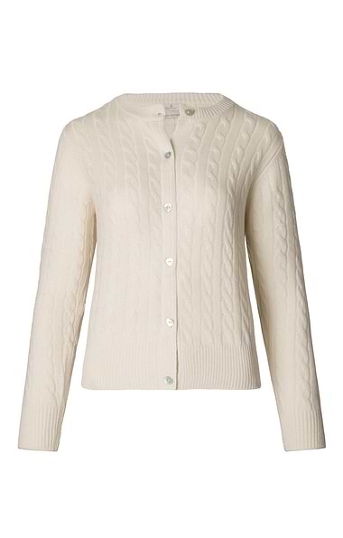 Ladies Cashmere Cable Cardigan