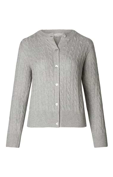 Ladies Cashmere Cable Cardigan