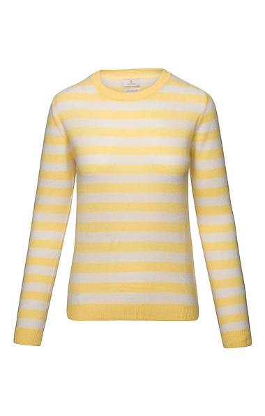 Ladies Cashmere Striped Crew-Neck Jumper