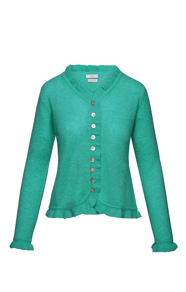 Ladies Cashmere Ruffle Cardigan