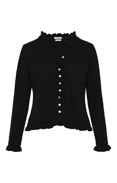 Ladies Cashmere Ruffle Cardigan